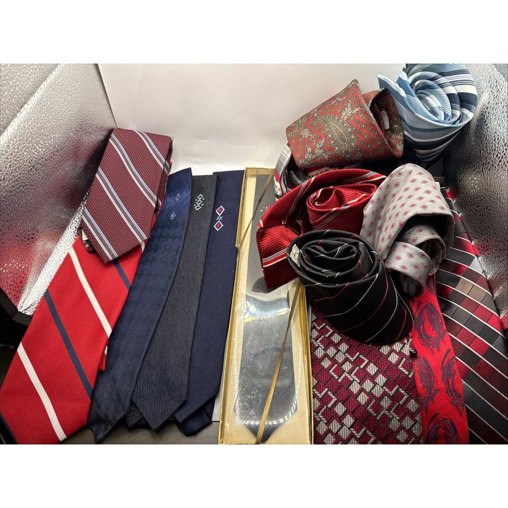Lot of 16 Vintage Men's Neck Ties Multicolor Mixed Patterns Assorted
